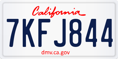 CA license plate 7KFJ844