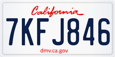CA license plate 7KFJ846