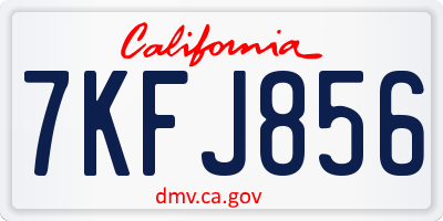 CA license plate 7KFJ856