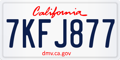 CA license plate 7KFJ877