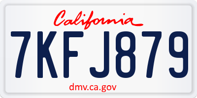 CA license plate 7KFJ879