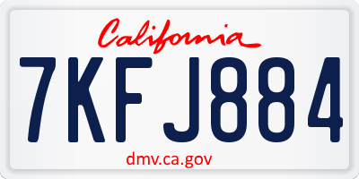 CA license plate 7KFJ884