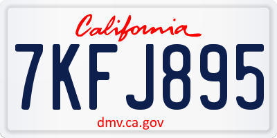 CA license plate 7KFJ895