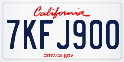 CA license plate 7KFJ900