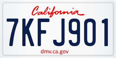 CA license plate 7KFJ901