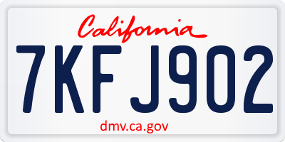 CA license plate 7KFJ902