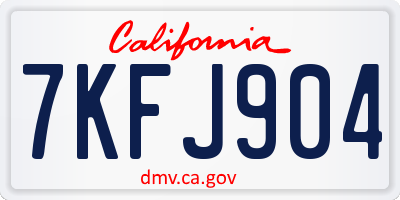 CA license plate 7KFJ904