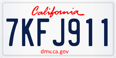 CA license plate 7KFJ911