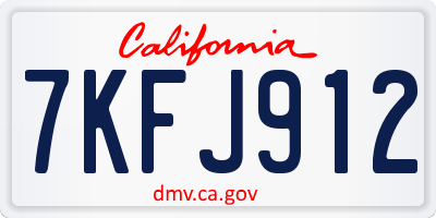 CA license plate 7KFJ912