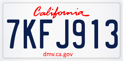 CA license plate 7KFJ913