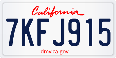 CA license plate 7KFJ915