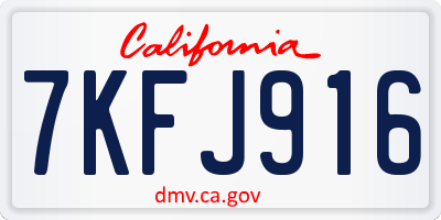 CA license plate 7KFJ916