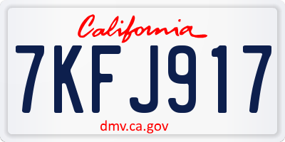 CA license plate 7KFJ917