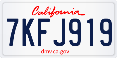 CA license plate 7KFJ919
