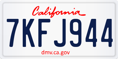 CA license plate 7KFJ944