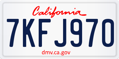 CA license plate 7KFJ970