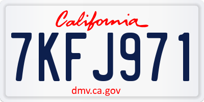CA license plate 7KFJ971