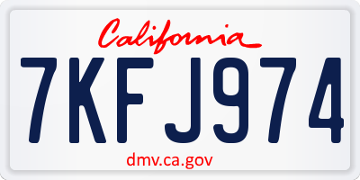 CA license plate 7KFJ974