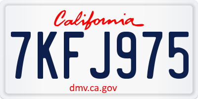 CA license plate 7KFJ975