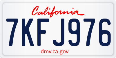 CA license plate 7KFJ976