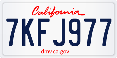 CA license plate 7KFJ977