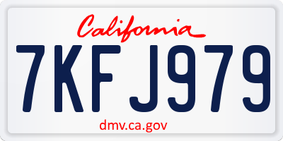 CA license plate 7KFJ979