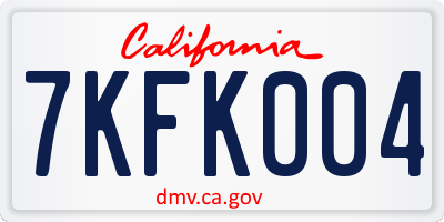 CA license plate 7KFK004