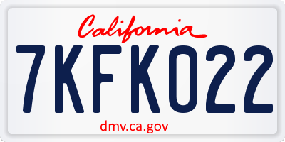 CA license plate 7KFK022