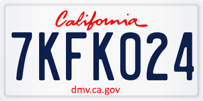 CA license plate 7KFK024