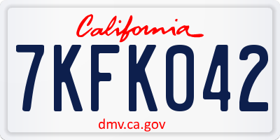 CA license plate 7KFK042
