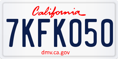 CA license plate 7KFK050