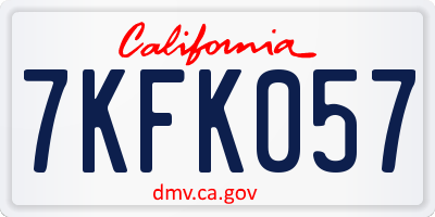 CA license plate 7KFK057