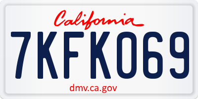 CA license plate 7KFK069