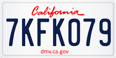 CA license plate 7KFK079