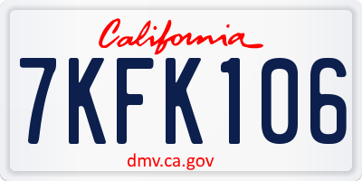 CA license plate 7KFK106