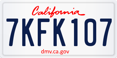 CA license plate 7KFK107