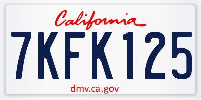 CA license plate 7KFK125