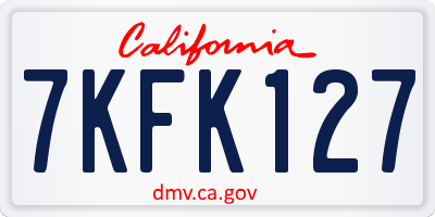 CA license plate 7KFK127