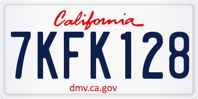 CA license plate 7KFK128