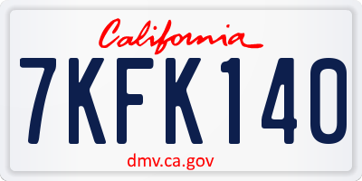 CA license plate 7KFK140