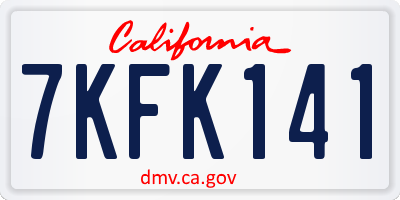 CA license plate 7KFK141