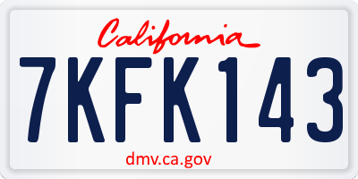 CA license plate 7KFK143