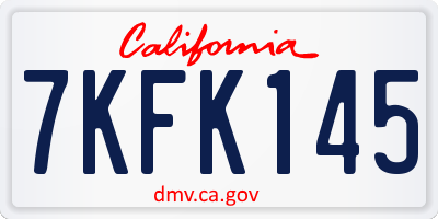 CA license plate 7KFK145