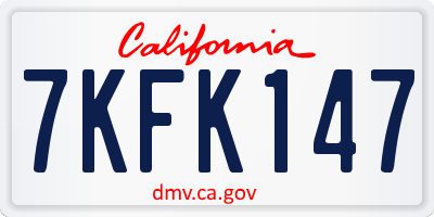 CA license plate 7KFK147