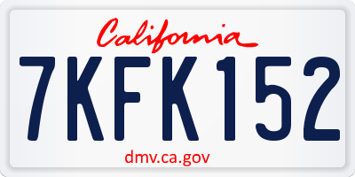 CA license plate 7KFK152