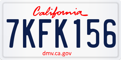 CA license plate 7KFK156