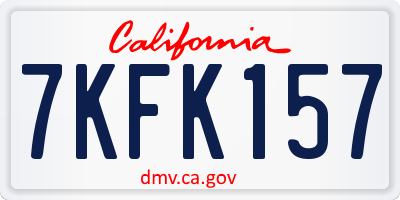 CA license plate 7KFK157