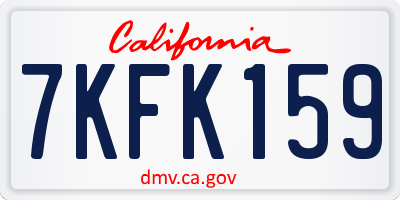 CA license plate 7KFK159