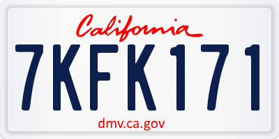 CA license plate 7KFK171