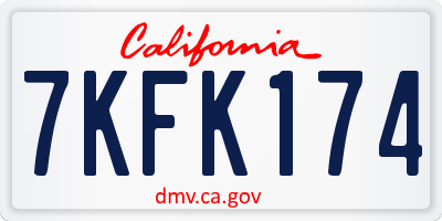 CA license plate 7KFK174